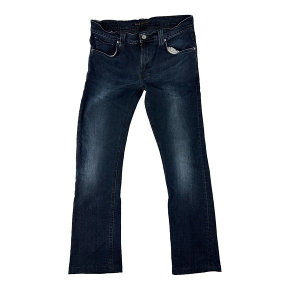 Nudie Tube Tom Black Carbon Mens Jeans Size 33X27 Excellent - Picture 2 of 6